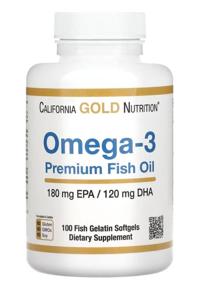California Gold Nutrition Omega 3 With Premium Fish Oil 100 Softgels  - Image 1