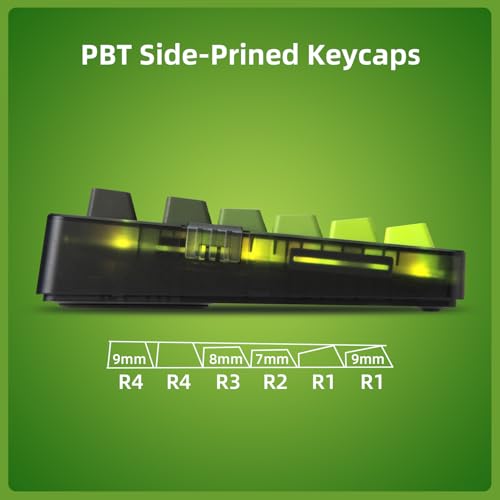 ZORNHER ZH980 Mechanical Keyboard Wireless,95% Green Creamy Keyboard with Number Pad,Gaming Keyboard with Number Pad,Lighted Up PBT Dipped Keycaps,Creamy Sounding Linear Switches - Image 5