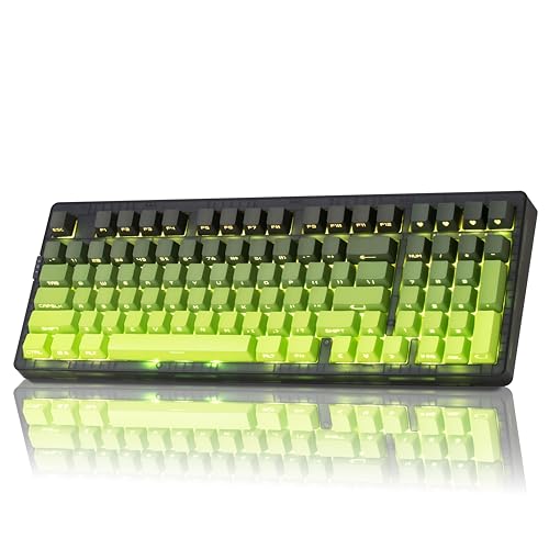 ZORNHER ZH980 Mechanical Keyboard Wireless,95% Green Creamy Keyboard with Number Pad,Gaming Keyboard with Number Pad,Lighted Up PBT Dipped Keycaps,Creamy Sounding Linear Switches - Image 1