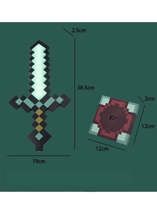 DAKS Diamond Sword USB LED Desk Night Light – 15-Inch Gaming Room Decor, Pixel Sword Lamp for Kids, Teens, and Adults, USB-Powered LED Light for Bedroom, Office, and Home Theater - Image 5