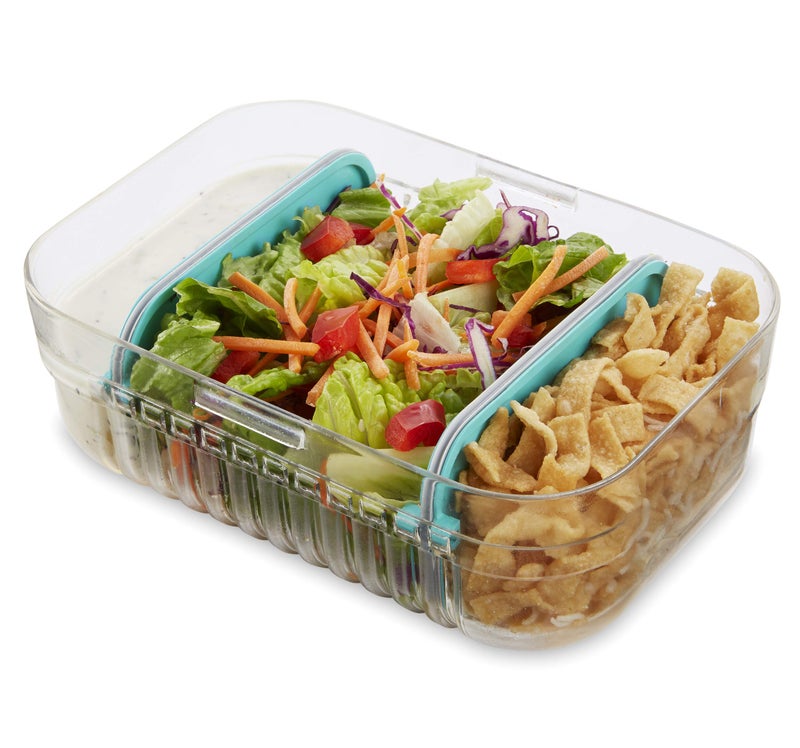 PackIt Mod Lunch Bento Food Storage Container  Mint Green  Shatterproof Crystal Clear Base  with Leak-resistant Dividers and Lid  Microwavable  Dishwasher Safe  Perfect for Meal Prep - Image 5