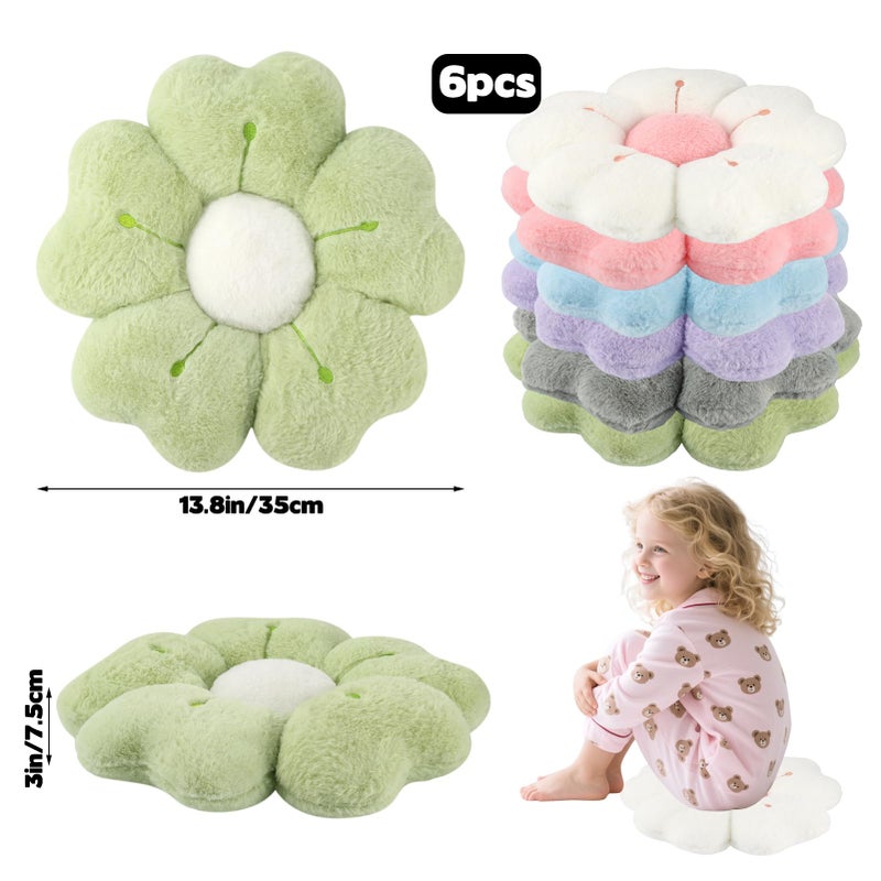 YEXEXINM 6 PCS Daisy Flower Shaped Throw Pillow, Cute Floor Cushion Seating Decorative Soft Plush 3D Floral Cushion for Couch, Bed, Sofa, Chair & Home Decor (Multicolored, 14 Inch) - Image 2