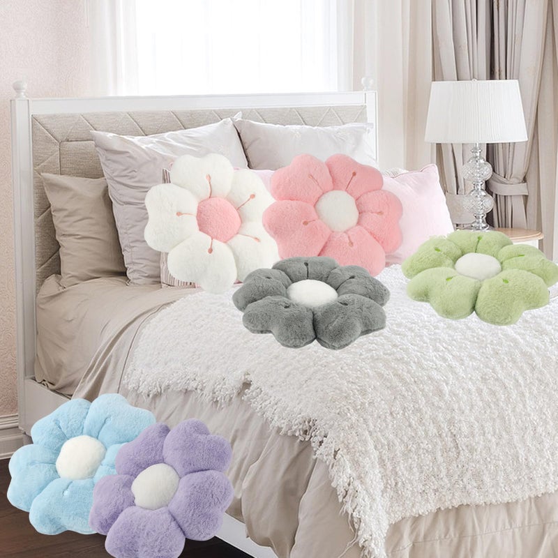 YEXEXINM 6 PCS Daisy Flower Shaped Throw Pillow, Cute Floor Cushion Seating Decorative Soft Plush 3D Floral Cushion for Couch, Bed, Sofa, Chair & Home Decor (Multicolored, 14 Inch) - Image 4