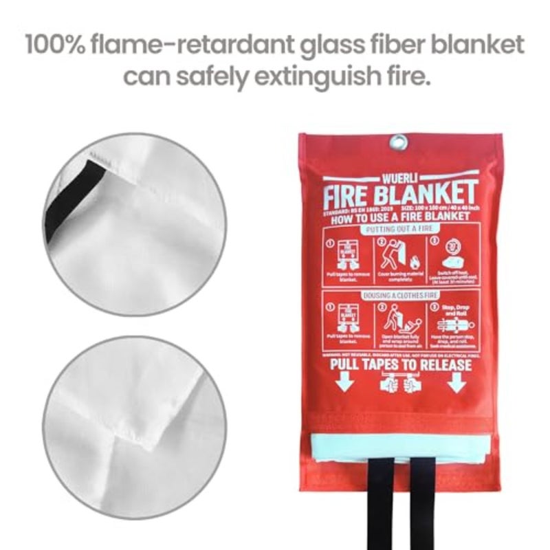 Fire Blanket for Home and Kitchen, 40 x 40, 2 Pack, Emergency Fire Blanket - Image 5