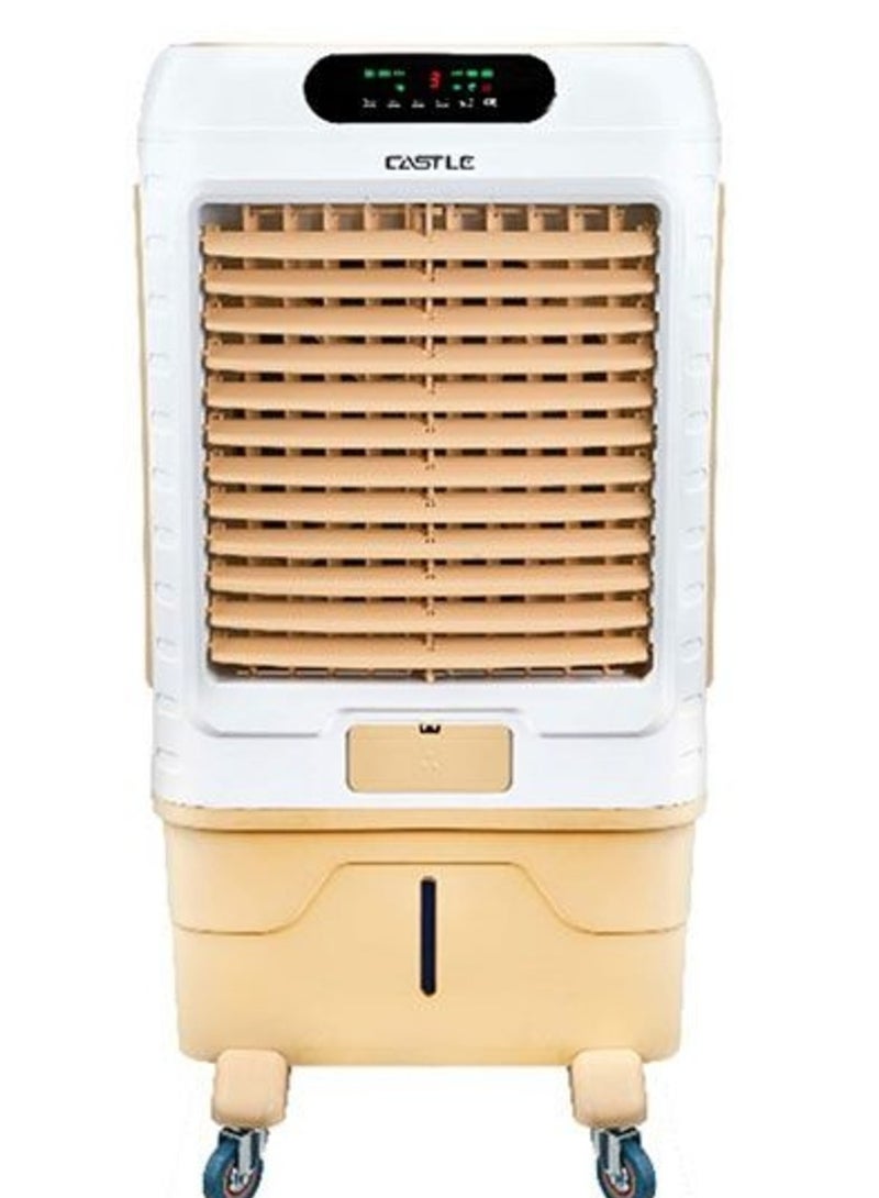 Castle Air Cooler, 3 Speeds, 85 Liters, Digital Remote Control, Portable, White Beige by Castle - Image 1