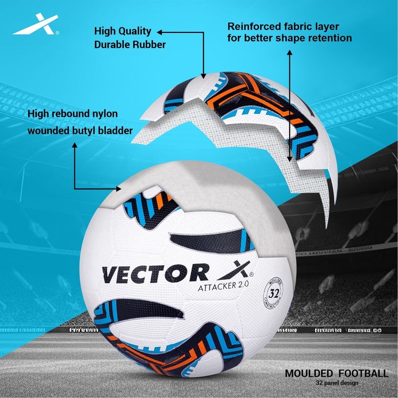 VECTOR X ATTACKER-2.0 Rubber Moulded Football – Size 5 - Image 2