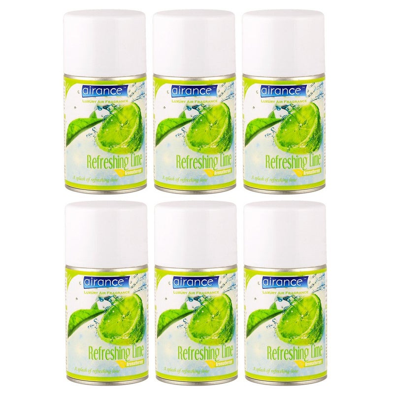 Airance Airance Automatic Air Freshner Refill Perfume Spray Refreshing Lime 250 ML Pack of Six 