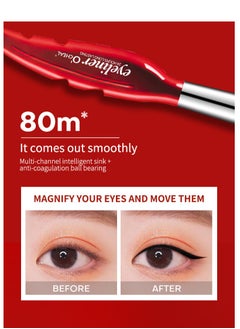 OCHEAL OCHEAL Red Feather Eyeliner Waterproof Sweatproof Smudgeproof Black Quick Dry Fine Tip Eyeliner  - Image 5