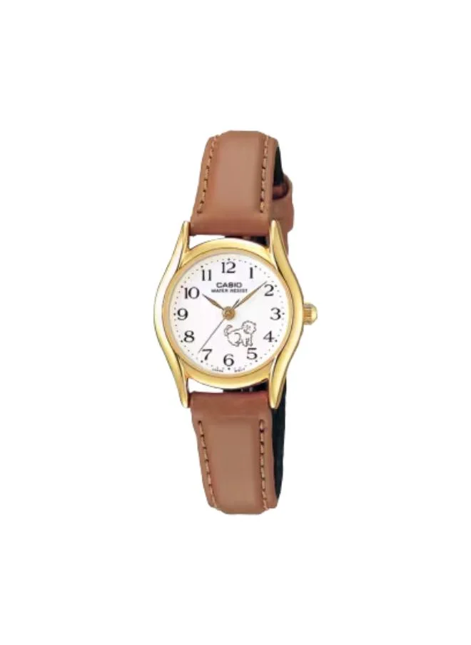 CASIO Women's Analog Display Watch With Brown Leather Strap - LTP-1094Q-7B7RDF