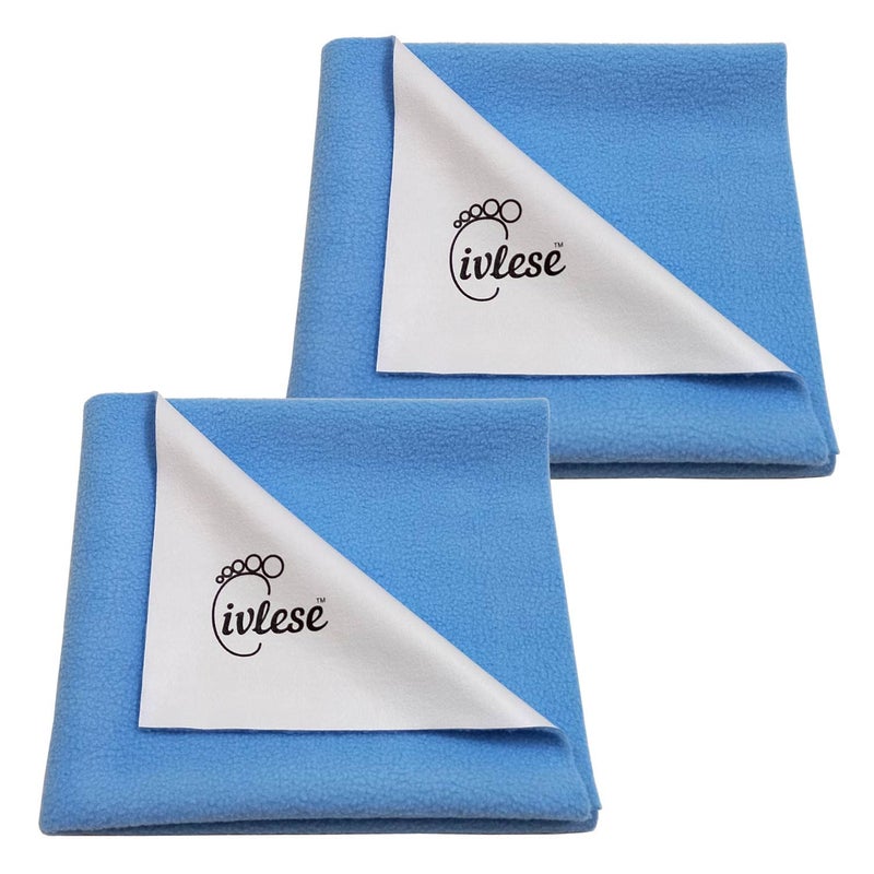 IVLESE Waterproof & Washable Baby Care Quick Dry Sheet (Small Size, Blue Color, Pack of 2) - Image 1