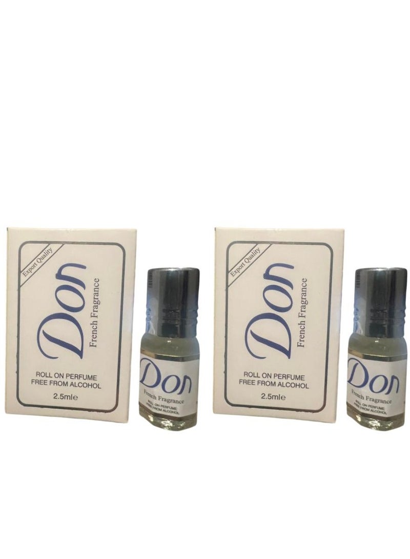 don French Fragrance Roll On Perfume Vanilla 2.5ml 2PCS