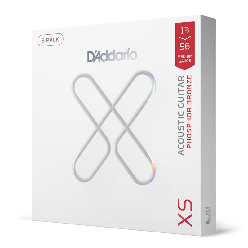 D'Addario DAddario Acoustic Guitar Strings XS Phosphor Bronze Coated XSAPB13563P Medium Gauge 1356 6String Set Pack of 3 - Image 2