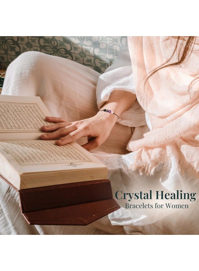 ZOKCC Crystal Healing Bracelets Gifts for Women: Christmas Gifts for Women - Spiritual Natural Stone Empath Protection Bracelets Birthday Graduation Gifts for Friends Sister Mom Daughter, 4"-11 - Image 3
