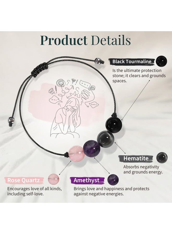 ZOKCC Crystal Healing Bracelets Gifts for Women: Christmas Gifts for Women - Spiritual Natural Stone Empath Protection Bracelets Birthday Graduation Gifts for Friends Sister Mom Daughter, 4"-11 - Image 2