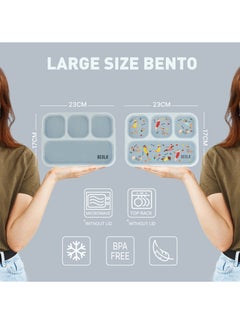 BEOLA Set of  2 Lunch Boxes for Kids Adults, Lunch Bento with Magnetic Meal Planner, Doxie Dots  - Image 3