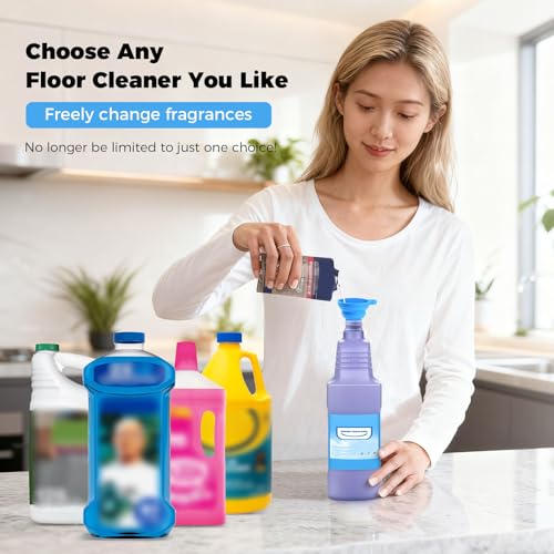 DrFlito Upgraded Refillable Bottle for Swiffer® Wet Jet™ Mop – 1250ml /42.3 FL OZ, Leak-Proof HDPE Solution Refill Bottle with 8 Silicone Gaskets & 1 Funnel,Easy Install for Use with Any Cleaning Solution - Image 2