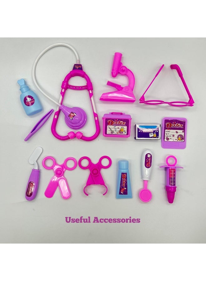 حديقة الألعاب مجموعة ملابس لعب دور الطبيب للأطفال - مجموعة طبية مكونة من 13 قطعة للعب التظاهري | زي تعليمي للبنين والبنات - Image 3