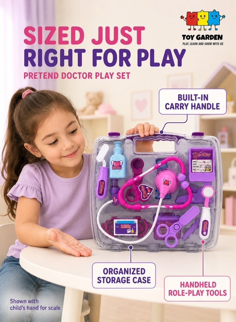 TOY GARDEN Kids Doctor Role Play Dress Up Set – 13 Piece Medical Kit for Pretend Play | Educational Costume for Boys & Girls - Image 4