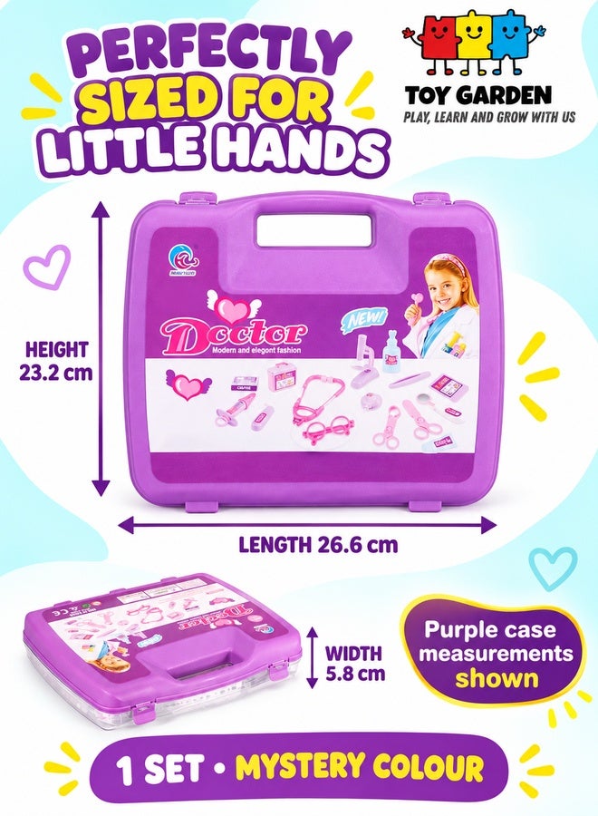 حديقة الألعاب عنوان تحسين محركات البحث (SEO) طقم أزياء وأدوات الطبيب للأطفال من TOY GARDEN - مجموعة طبية مكونة من 13 قطعة للعب التخيلي - زي تعليمي للأولاد والبنات - ألوان متنوعة - لعبة تعزز الخيال والتعلم - Image 4