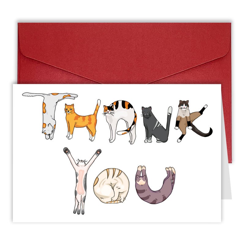 Bhiosng MOCO PAPER Funny Cat Thank You Card For Men Women, Cute Cat Thank You Gift for Him Her, Appreciation Card Thanks Gift for Friend Teacher Boss Coworker, Thank You Card For Cat Mom Dad - Image 1