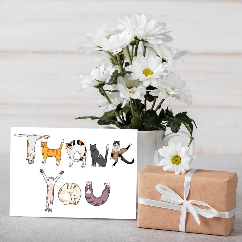 Bhiosng MOCO PAPER Funny Cat Thank You Card For Men Women, Cute Cat Thank You Gift for Him Her, Appreciation Card Thanks Gift for Friend Teacher Boss Coworker, Thank You Card For Cat Mom Dad - Image 4