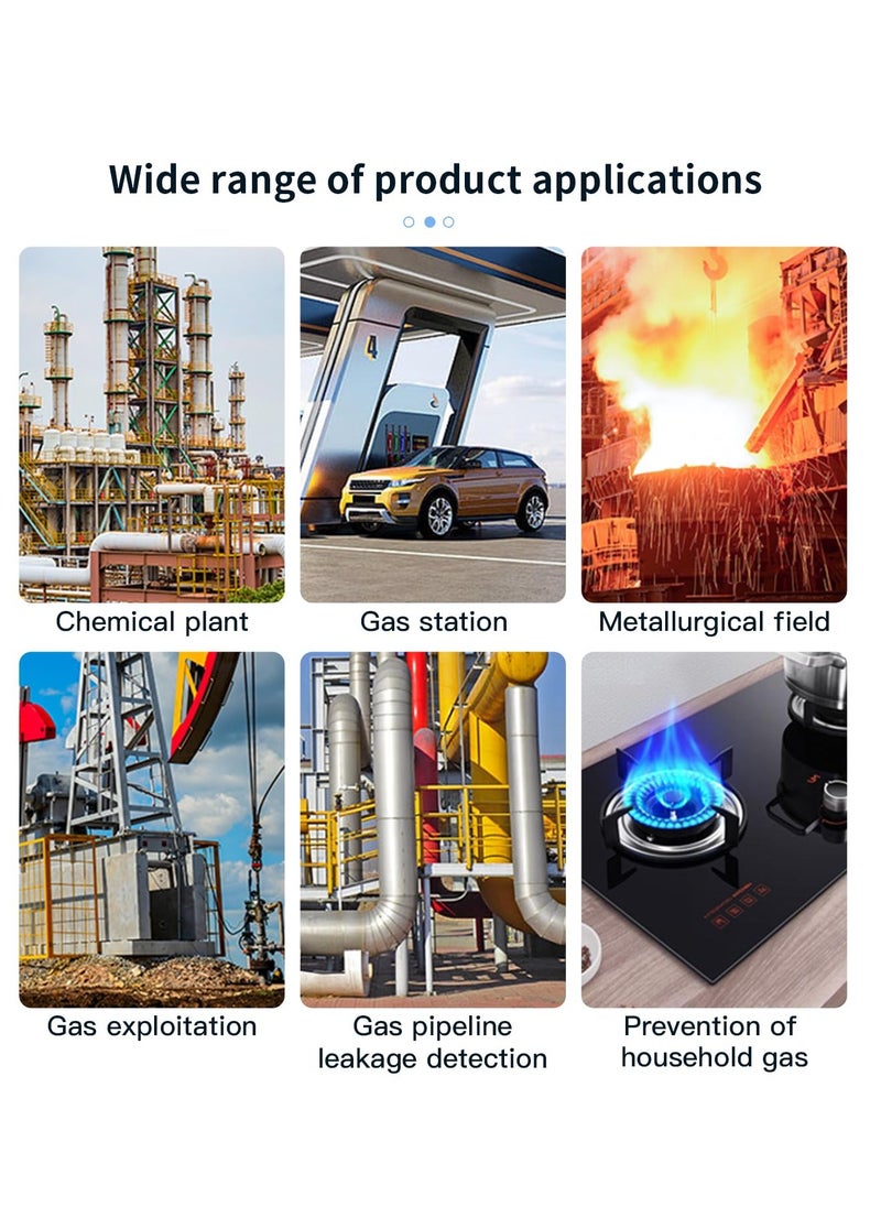 SYOSI - Portable Gas Leak Detector with Audible Alarm, 50-1000 PPM Range, Detects Methane, Propane, Ethane, Natural Gas, Lo/Hi Mode, LCD Screen, for Home, Industrial Use, Battery Included, Black - Image 1