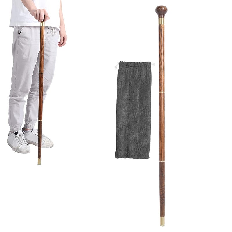 cheekyglo Folding Walking Cane, Hiking Walking Sticks 3 Sections Wooden Walking Cane Hand Walking Stick Mountaineering Crutches Outdoor For Men Walking Stick With Carrying Bag For Men for Elderly - Image 5