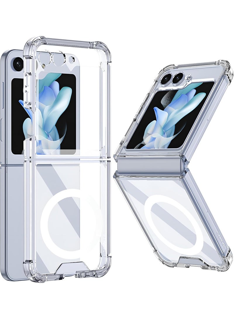 بروستايل جراب مغناطيسي رفيع لهاتف Galaxy Z Flip 6 - متوافق مع MagSafe، غطاء خلفي شفاف أنيق وواقي، شفاف غير لامع - Image 2