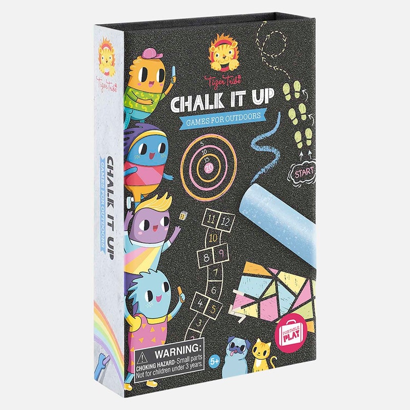 Tiger Tribe Chalk It Up Outdoor Games Set Guided Activity Book 5 Chunky Chalks for Creative Play Ideal for Kids Age 5 Years Up - Image 2