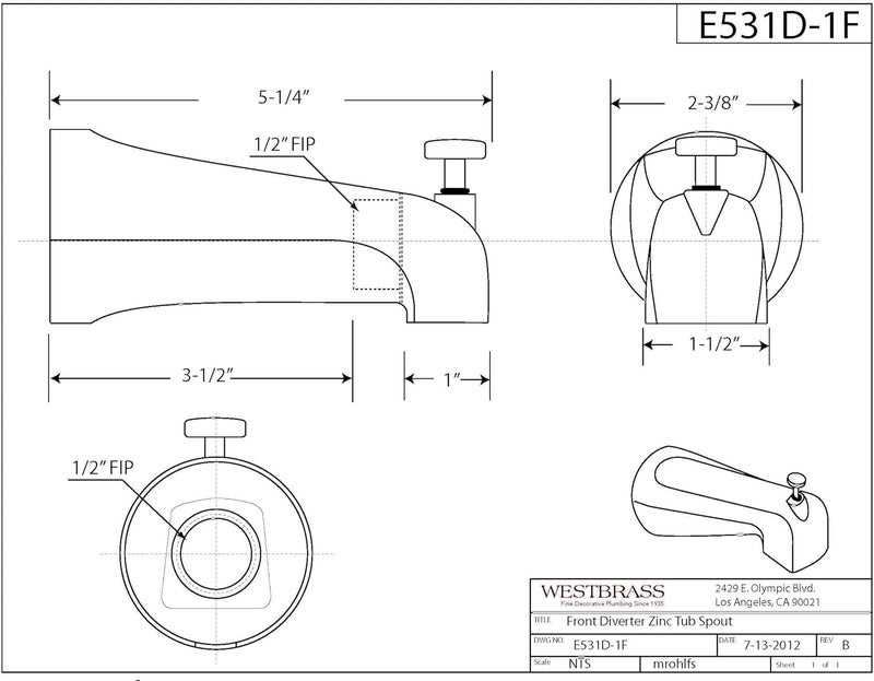 Westbrass E531D-1F-62 5-1/4" صنبور حوض مثبت على الحائط مع محول أمامي، أسود غير لامع - Image 5