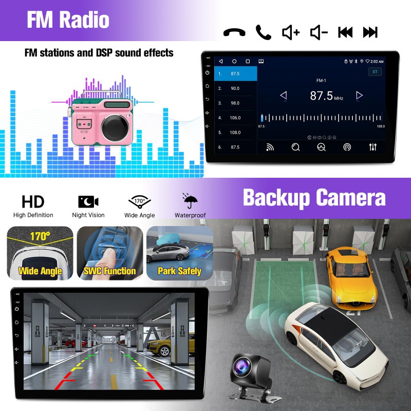 Leadfan Car Radio for Honda Civic 2013 2014 2015 2016 2017 with Wireless Carplay Android Auto, 9 Inch Touch Screen for Honda Civic Stereo, Blutooth FM GPS WiFi SWC EQ, 2G+32G - Image 5