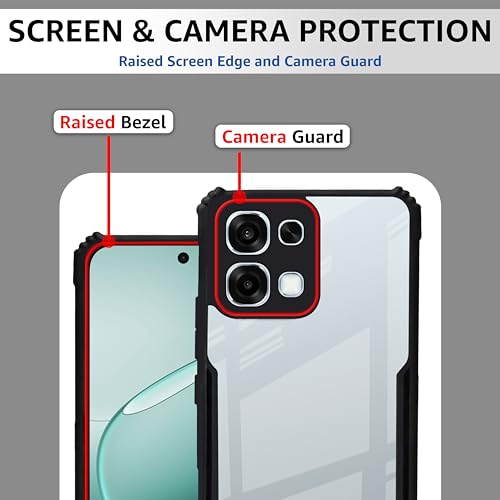 CEDO Backcover for Oppo F31 (5G) | Camera Protection Shockproof Bumper-Edge | Acrylic Crystal Clear 360 Degree Protection TPU+PC | Transparent Eagle Back Case Cover (Black) - Image 3