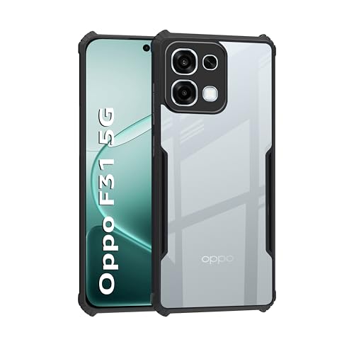 CEDO Backcover for Oppo F31 (5G) | Camera Protection Shockproof Bumper-Edge | Acrylic Crystal Clear 360 Degree Protection TPU+PC | Transparent Eagle Back Case Cover (Black) - Image 1