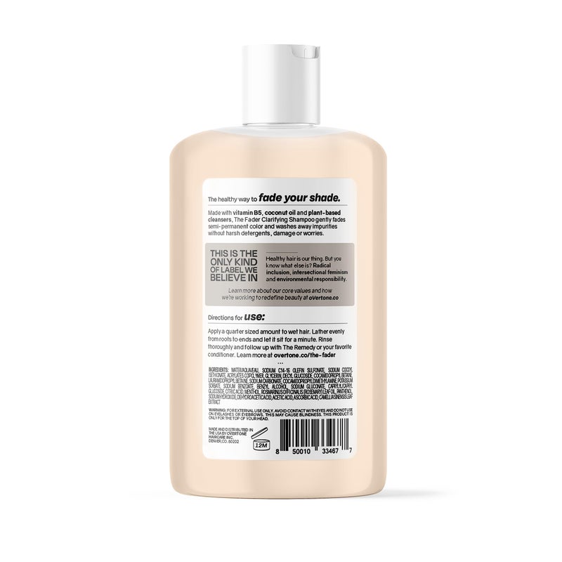 oVertone Haircare The Fader Clarifying Shampoo - pH-Balanced Deep Cleansing Shampoo for All Hair Types - Fast Color Fading Formula with Intense Hydration - Sulfate-Free, Vegan & Cruelty-Free - 8 oz - Image 2
