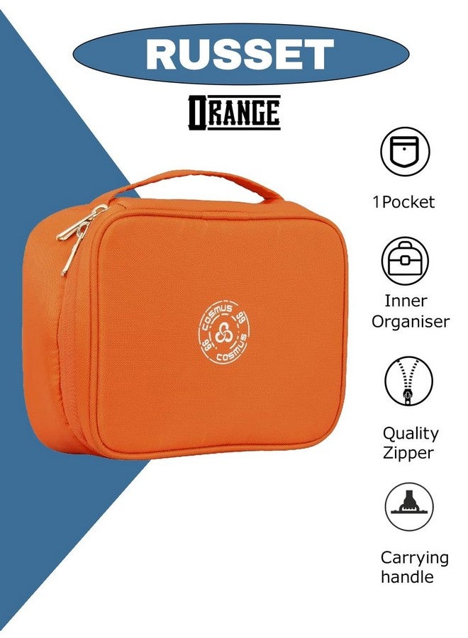 Cosmus Russet Orange Travel Makeup Bag - Cosmetic Organizer Case Portable Toiletry Bag for Women and Girls - Image 2