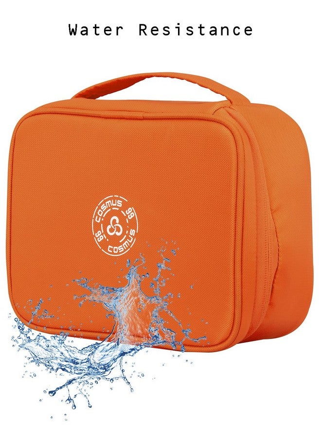 Cosmus Russet Orange Travel Makeup Bag - Cosmetic Organizer Case Portable Toiletry Bag for Women and Girls - Image 3