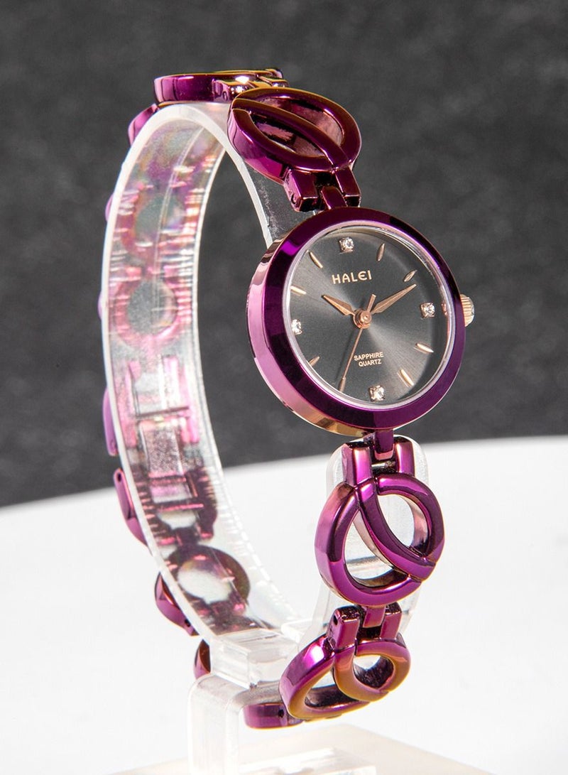 هالي ساعة HALEI نسائية عادية من الفولاذ المقاوم للصدأ - ساعة معصم كوارتز مقاومة للماء - إكسسوار أنيق لكل المناسبات - هدية أنيقة - Image 5