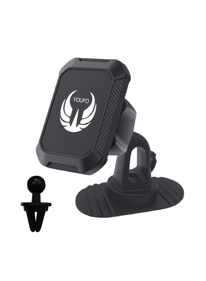 YOUFO 2-in-1 Magnetic Car Mount - Secure and Flexible Mount for All Cars; 360° Rotating Magnetic Car Mount - Compact, Strong, and Smart Design - Image 1