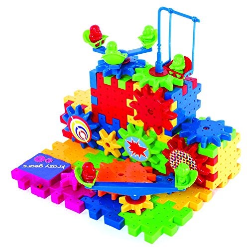 Krazy Gears Gear Building Toy Set - Interlocking Learning Blocks - Motorized Spinning Gears - 81 Piece Playground Edition - Image 5