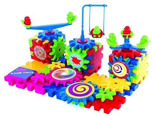 Krazy Gears Gear Building Toy Set - Interlocking Learning Blocks - Motorized Spinning Gears - 81 Piece Playground Edition - Image 4