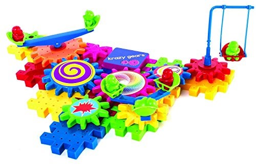 Krazy Gears Gear Building Toy Set - Interlocking Learning Blocks - Motorized Spinning Gears - 81 Piece Playground Edition - Image 3