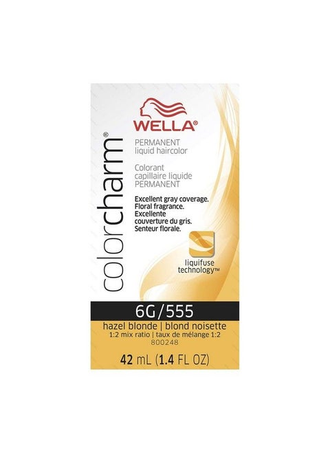 Wella Colorcharm Permanent Liquid Hair Color For Gray Coverage 6G/555 Hazel Blonde