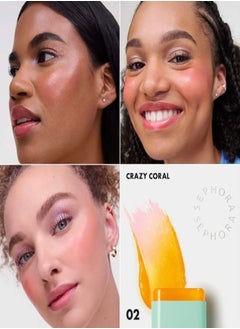 SEPHORA SEPHORA COLLECTION Color Twister Oil-in-Stick for Lip & Cheek 02 Crazy Coral - Coral Orange, Color-Changing Hydrating Balm, 8.5g  - Image 2