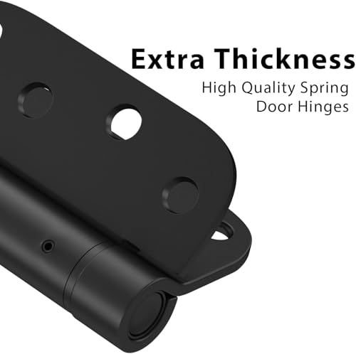 Haidms 3 Pack Self Closing Door Hinges 4 Inch Black Spring Hinge with 5/8" Radius Corner Adjustable Tension for Residential & Heavy-Duty Door Hardware - Image 2