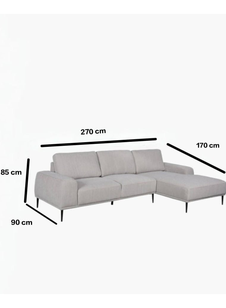 Other Manufacturer Linen corner sofa, size 270 x 170, depth 90 cm, beige color - Image 3