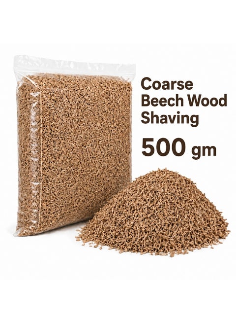 Clean Beech Wood Shavings, Natural For Pet Bedding, Animal Care, Cat Litter, Packaging, and Absorption (Coarse) (500 gm)