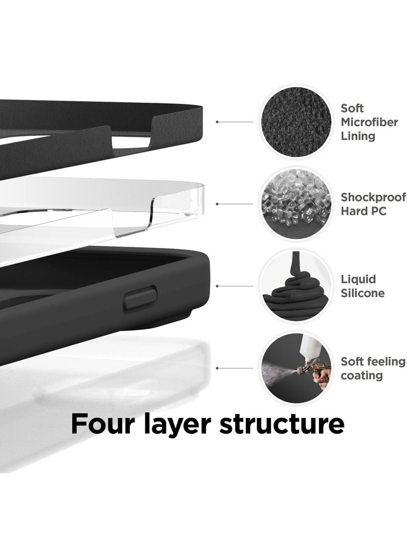 Rock Pow Compatible with iPhone 15 Pro Max Case Liquid Silicone Case Full Body Protective Cover Shockproof Slim Phone Case Anti-Scratch Soft Microfiber Lining 6.7 inch - Image 5