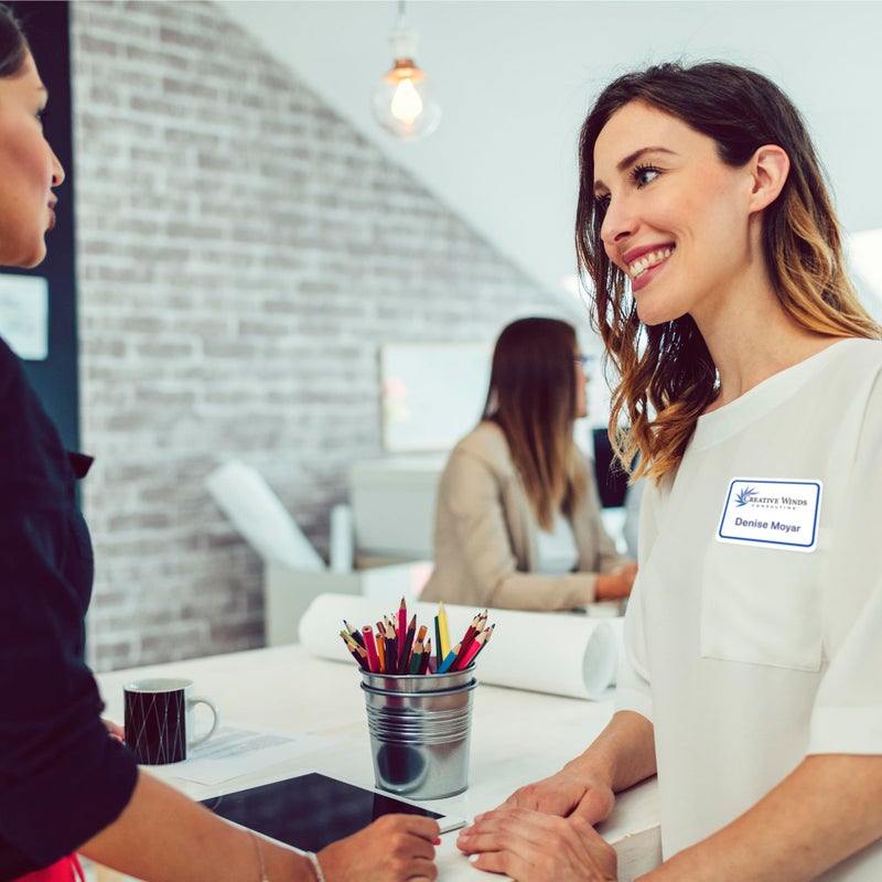 Avery Flexible Printable Name Tags, 2-1/3" x 3-3/8", White with Blue Border, 40 Removable Name Badges (05151) - Image 4