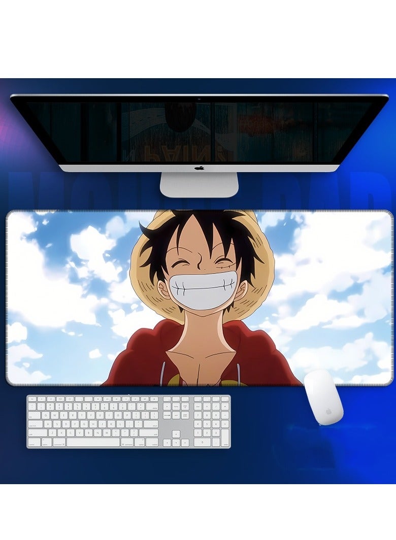 QZ Anime One Piece Mouse Pad, Extended Large Gaming Mouse Pad, Non-Slip Rubber Base And Stitched Edge Desk Pad For Computer Home Office Work And Study