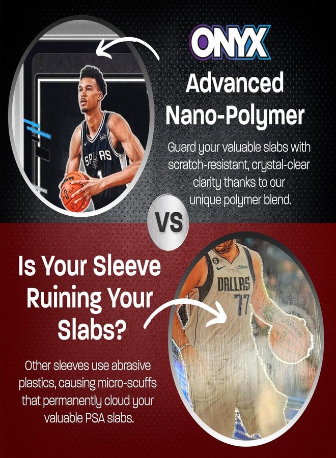 ONYX PSA Slab Sleeves - Graded Card Sleeves, PSA Perfect Fit Clear Cards Sleeves, Exact Fit Plastic Trading Bags, Cover Guard Saver Holder Sleeve Grading Baseball, Sports, MTG - Image 3